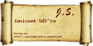 Janicsek Sára névjegykártya