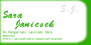 sara janicsek business card
